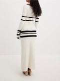 Flytonn- Striped Knitted Midi Dress