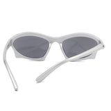 Flytonn-White Casual Daily Solid Patchwork Sunglasses