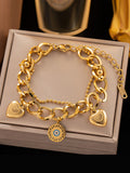 Flytonn-Adjustable Chains Geometric Heart Shape Bracelet Accessories