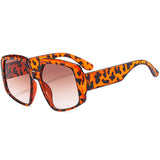 Flytonn-Leopard Print Casual Solid Leopard Patchwork Sunglasses