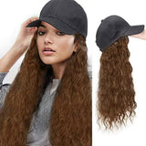 Flytonn-Black Fashion Patchwork Long Curly Wig Hat