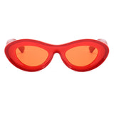 Flytonn-Red Casual Daily Solid Patchwork Sunglasses