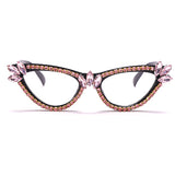 Flytonn-Pink Fashion Casual Patchwork Rhinestone Sunglasses
