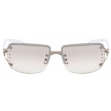 Flytonn-White Casual Daily Solid Patchwork Sunglasses