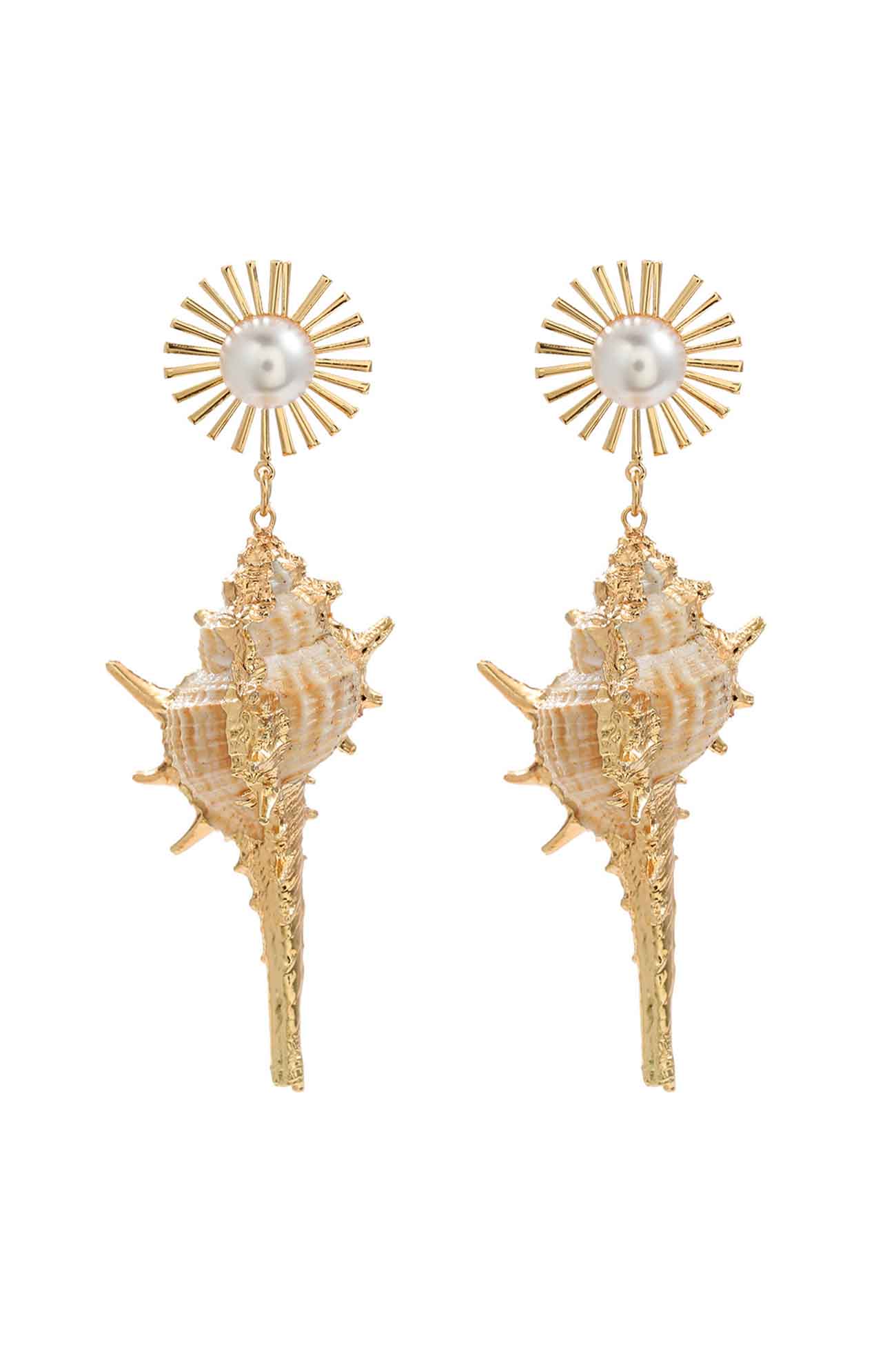 Flytonn-Valentine's Day gift Shell Pearl Floral Earrings