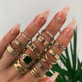 Flytonn- Gold Fashion Street Solid Rings