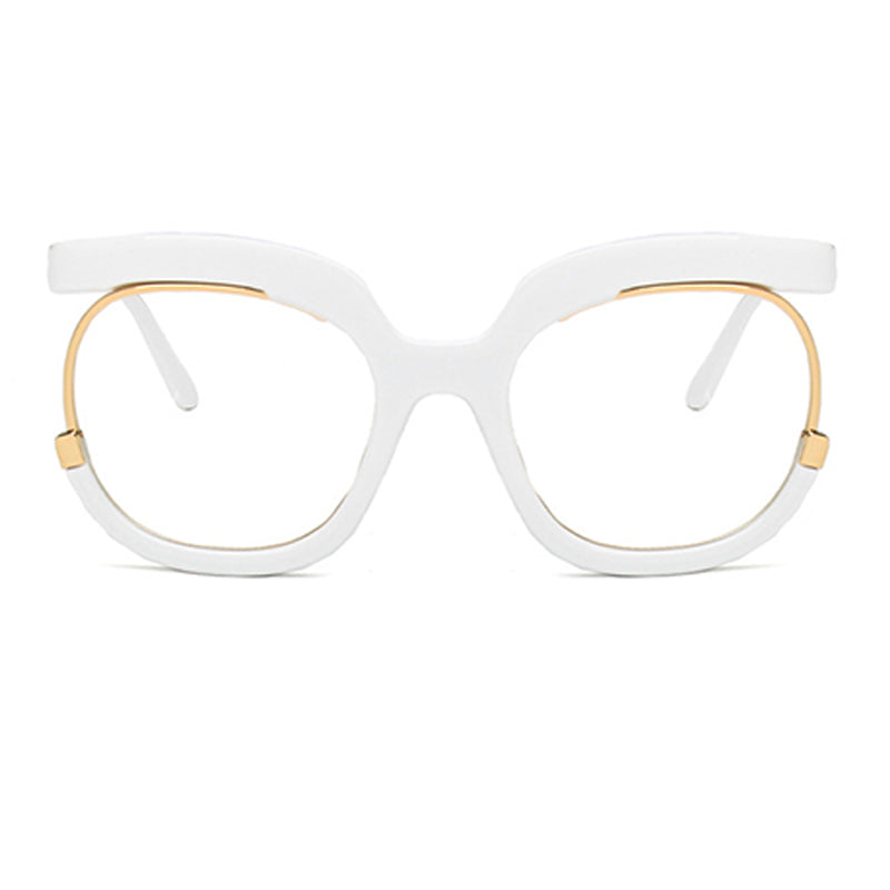 Flytonn-Leopard Print Fashion Casual Patchwork Asymmetrical Sunglasses