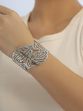 Flytonn-Geometric Hollow Leaves Shape Bracelet Accessories