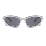 Flytonn-White Casual Daily Solid Patchwork Sunglasses