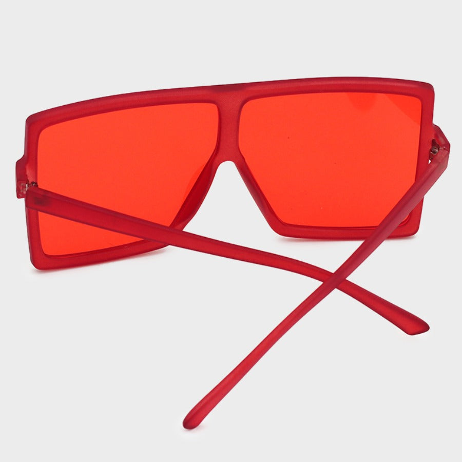 Flytonn-Red Sexy Street Gradual Change Leopard Patchwork Sunglasses