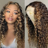 Flytonn-Brown Casual Daily Patchwork Wigs