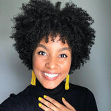 Flytonn-Black Fashion Personality Short Curly Hair Wig