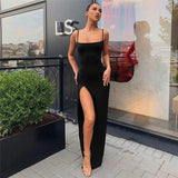 FLYTONN-Sexy spring and summer dresses, party dresses, graduation gifts,Chic Slit Cami Maxi Dress