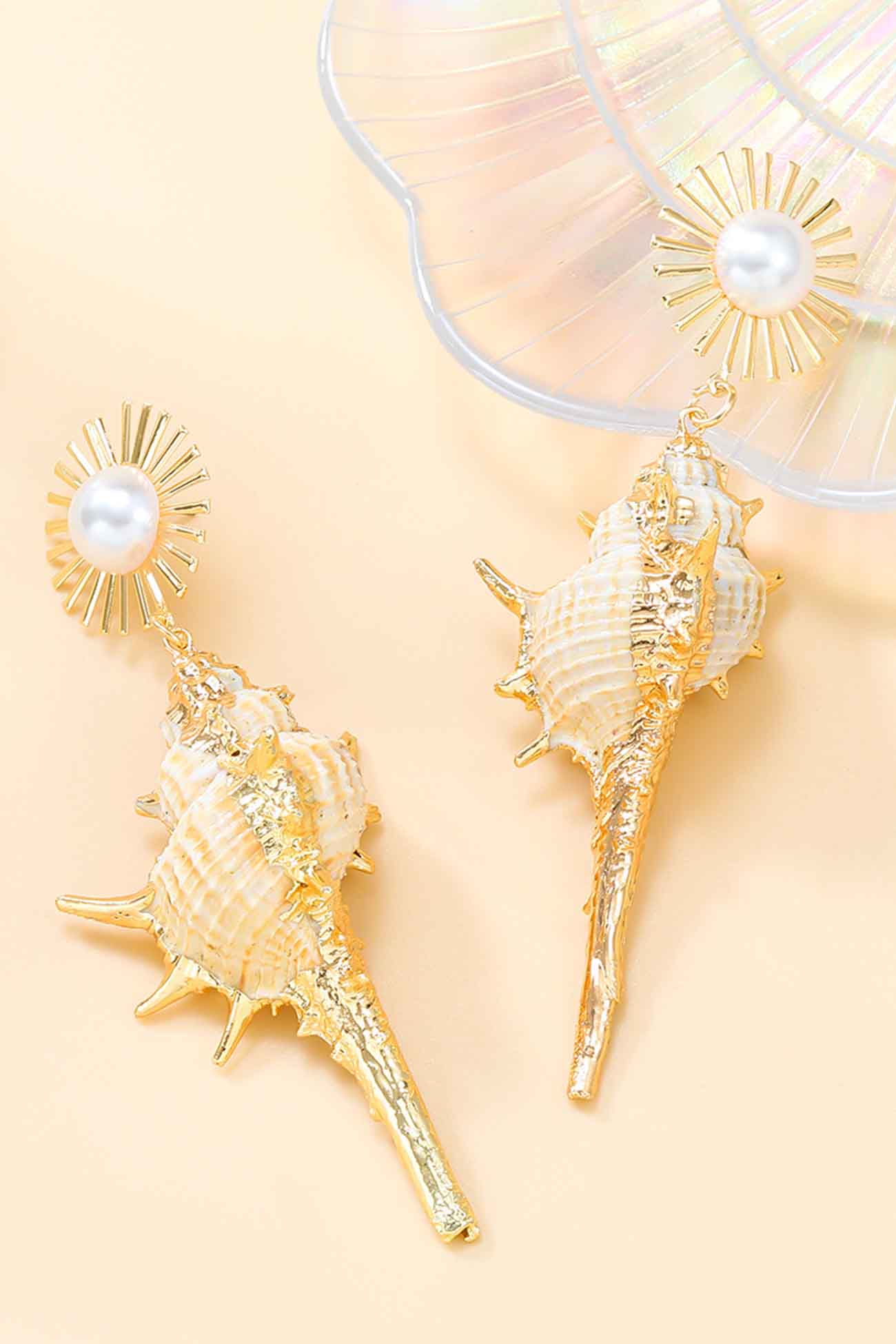 Flytonn-Valentine's Day gift Shell Pearl Floral Earrings