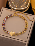 Flytonn-Adjustable Heart Shape Rhine Stones Bracelet Accessories