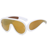 Flytonn-Yellow Casual Daily Solid Patchwork Sunglasses