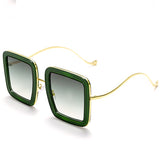 Flytonn-Green Party Solid Patchwork Sunglasses