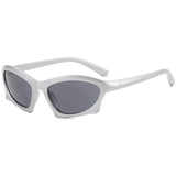 Flytonn-White Casual Daily Solid Patchwork Sunglasses