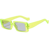 Flytonn-Fluorescent Green Casual Daily Solid Patchwork Sunglasses