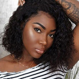 Flytonn-Black Fashion Short Curly Wig