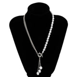 Flytonn-Jade Kpop Irregular Pearl Pendant Necklace