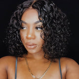 Flytonn-Black Fashion Short Curly Wigs