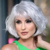 Flytonn-Silver Gray Casual Daily Solid Patchwork Wigs