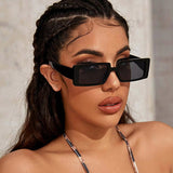 Flytonn-Black Casual Daily Solid Patchwork Sunglasses