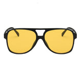 Flytonn-Black Yellow Casual Daily Solid Patchwork Sunglasses