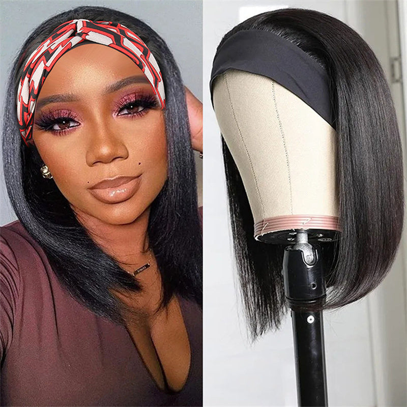 Flytonn-Black Fashion Casual Solid Patchwork Wigs  (Without Headscarf)
