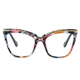 Flytonn-Multicolor Casual Daily Print Patchwork Sunglasses