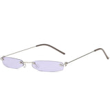 Flytonn-Blue Casual Solid Patchwork Sunglasses