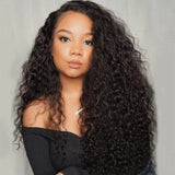 Flytonn-Black Fashion Solid Long Curly Hair Wigs