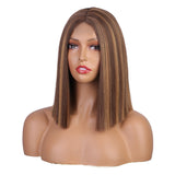 Flytonn-Brown Fashion Patchwork Wigs