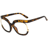 Flytonn-Leopard Print Fashion Casual Patchwork Asymmetrical Sunglasses