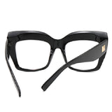 Flytonn-Black Casual Daily Solid Patchwork Sunglasses