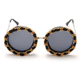 Flytonn-Black Fashion Casual Solid Patchwork Sunglasses