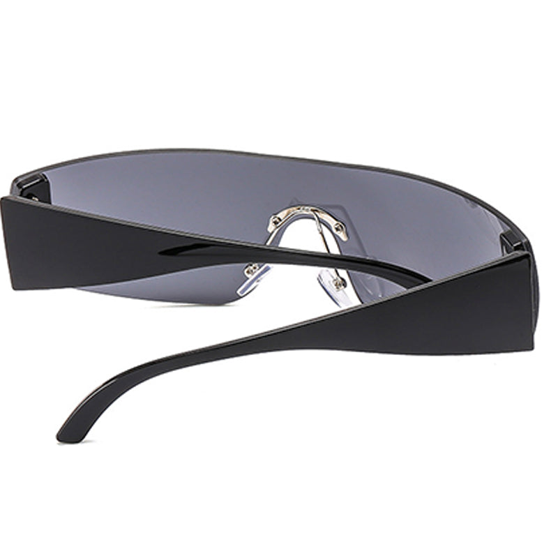 Flytonn-Black Casual Solid Patchwork Sunglasses
