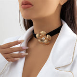 Flytonn-Vanessa Velvet Rose Flower Choker Necklace