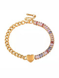 Flytonn-Adjustable Heart Shape Rhine Stones Bracelet Accessories