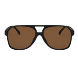 Flytonn-Black khaki Casual Daily Solid Patchwork Sunglasses