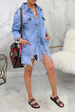 Flytonn-homecoming dresses hoco dresses party dresses fall outfits women Denim Striking Single Breasted Mini Dress