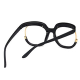 Flytonn-Black Fashion Casual Patchwork Asymmetrical Sunglasses