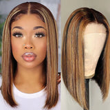 Flytonn-Brown Fashion Patchwork Wigs