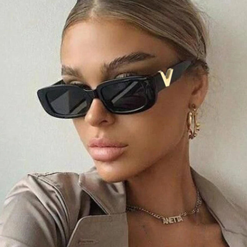 Flytonn-Black Fashion Casual Solid Patchwork Sunglasses