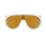 Flytonn-Yellow Casual Daily Solid Patchwork Sunglasses