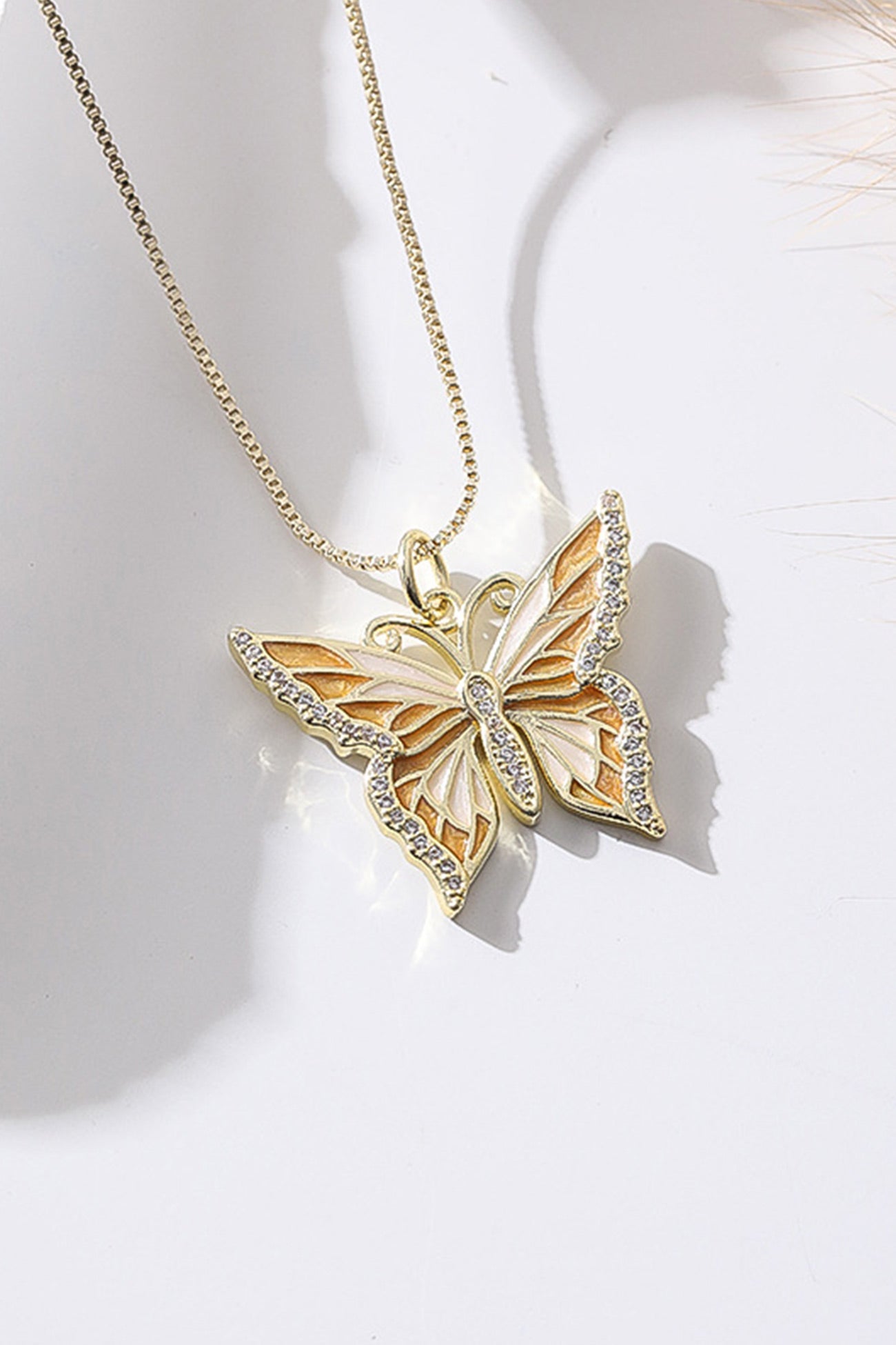 Flytonn-Valentine's Day gift Copper Butterfly Necklace