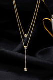 Flytonn-Valentine's Day gift Double Layered Sparkling Pendant Necklace