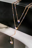 Flytonn-Valentine's Day gift Double Layered Sparkling Pendant Necklace