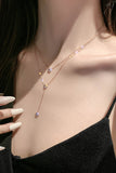 Flytonn-Valentine's Day gift Double Layered Sparkling Pendant Necklace